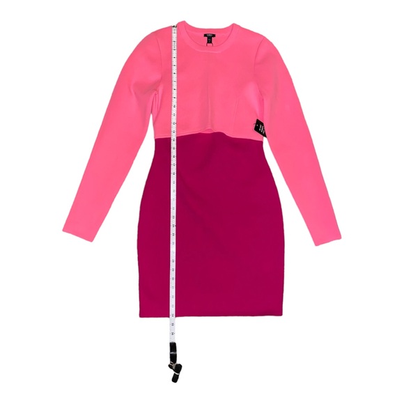 Express Body Contour Long Sleeve Color Block Cutout Mini Sweater Dress | Size S - Picture 6 of 11